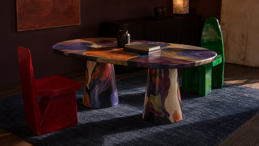 Chroma Oval Dining Table — styled Australian interior