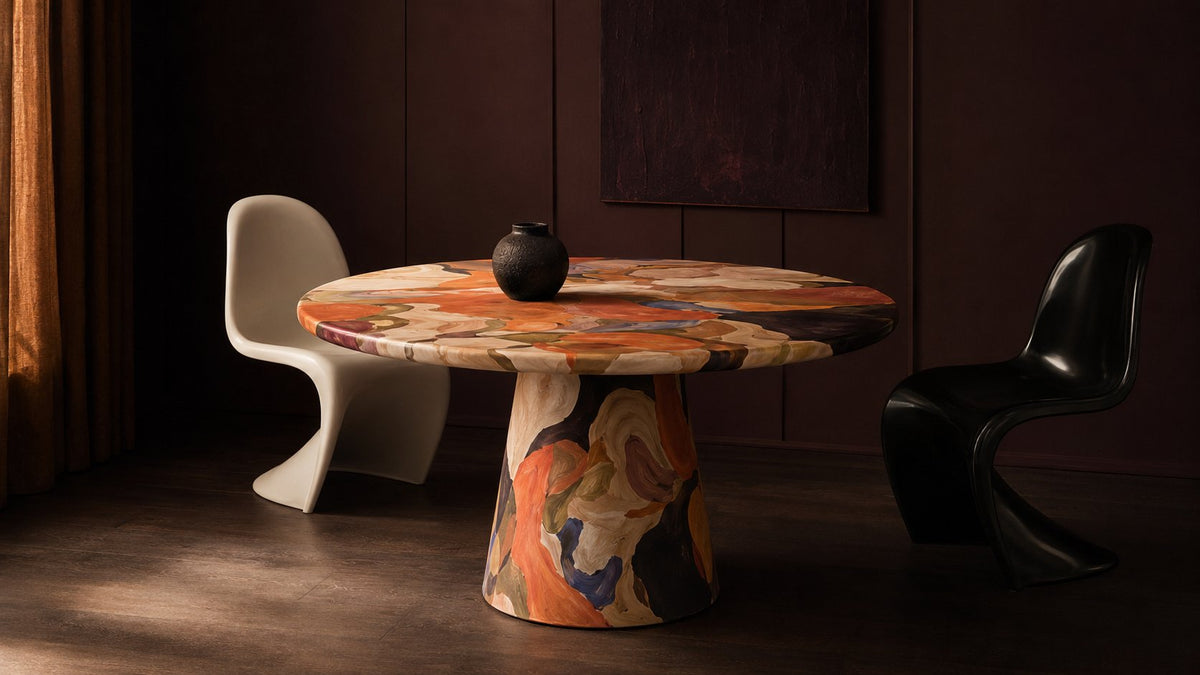 Chroma Round Dining Table — styled Australian interior
