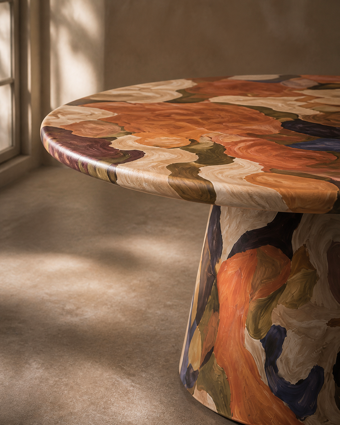Hand-painted Chroma Round Dining Table material detail