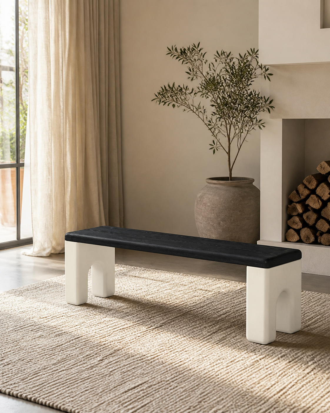 Arc Bench — lifestyle interior scene