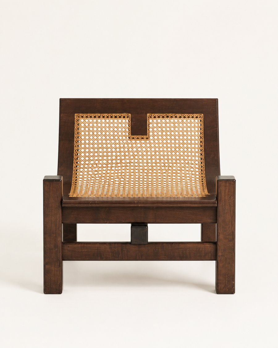 Arc Cane Chair — front view