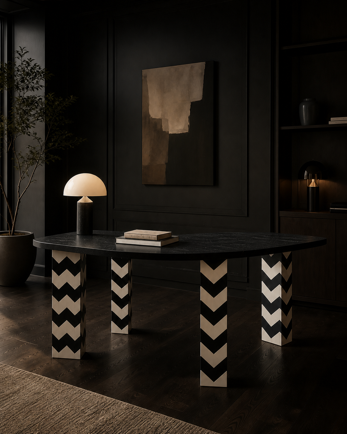 Arc Desk — lifestyle interior scene