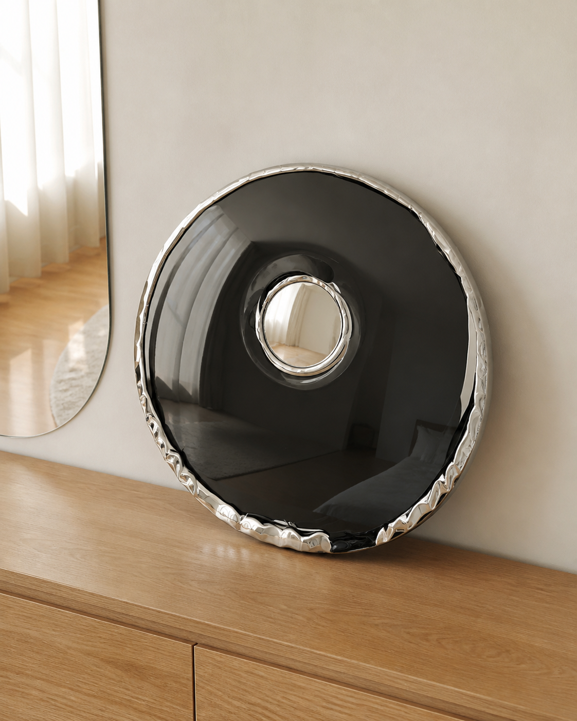 Arc Mirror — styled interior scene