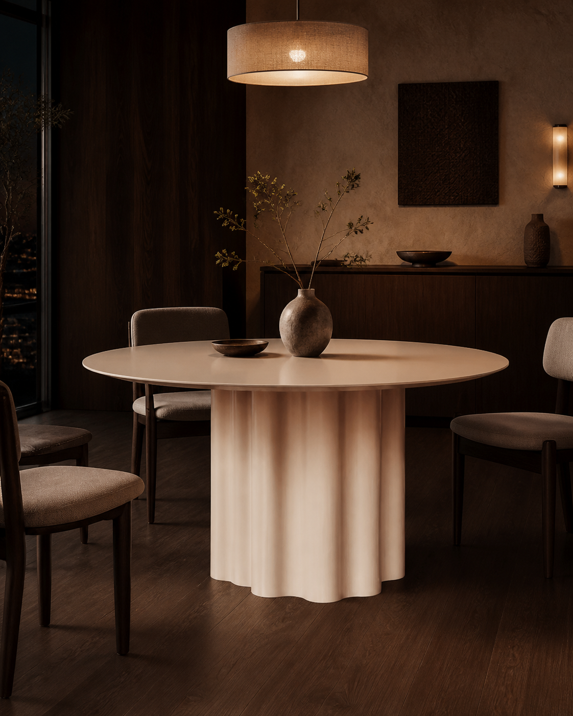 Arc Round Dining Table — lifestyle interior scene