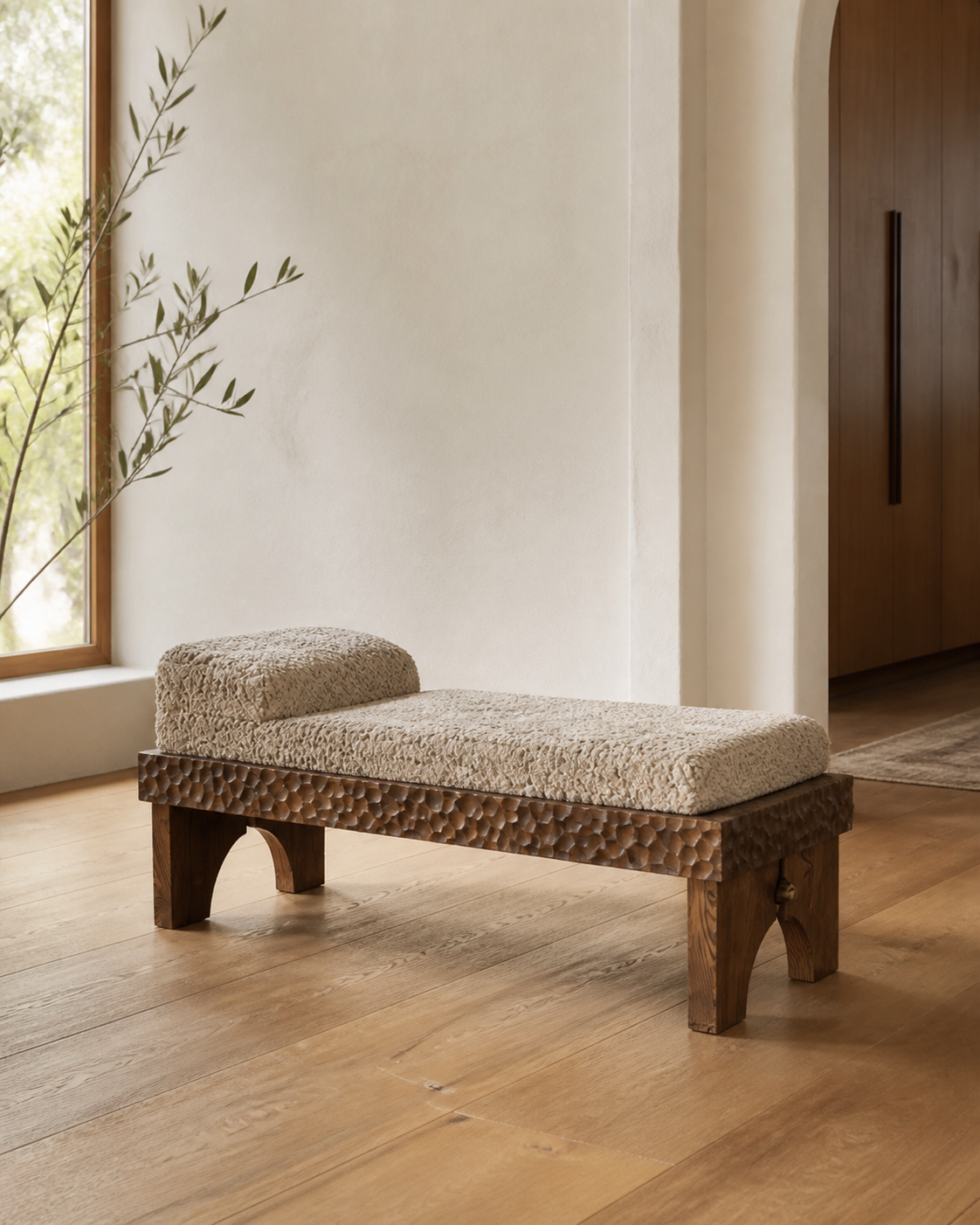 Aster Bench — styled interior scene