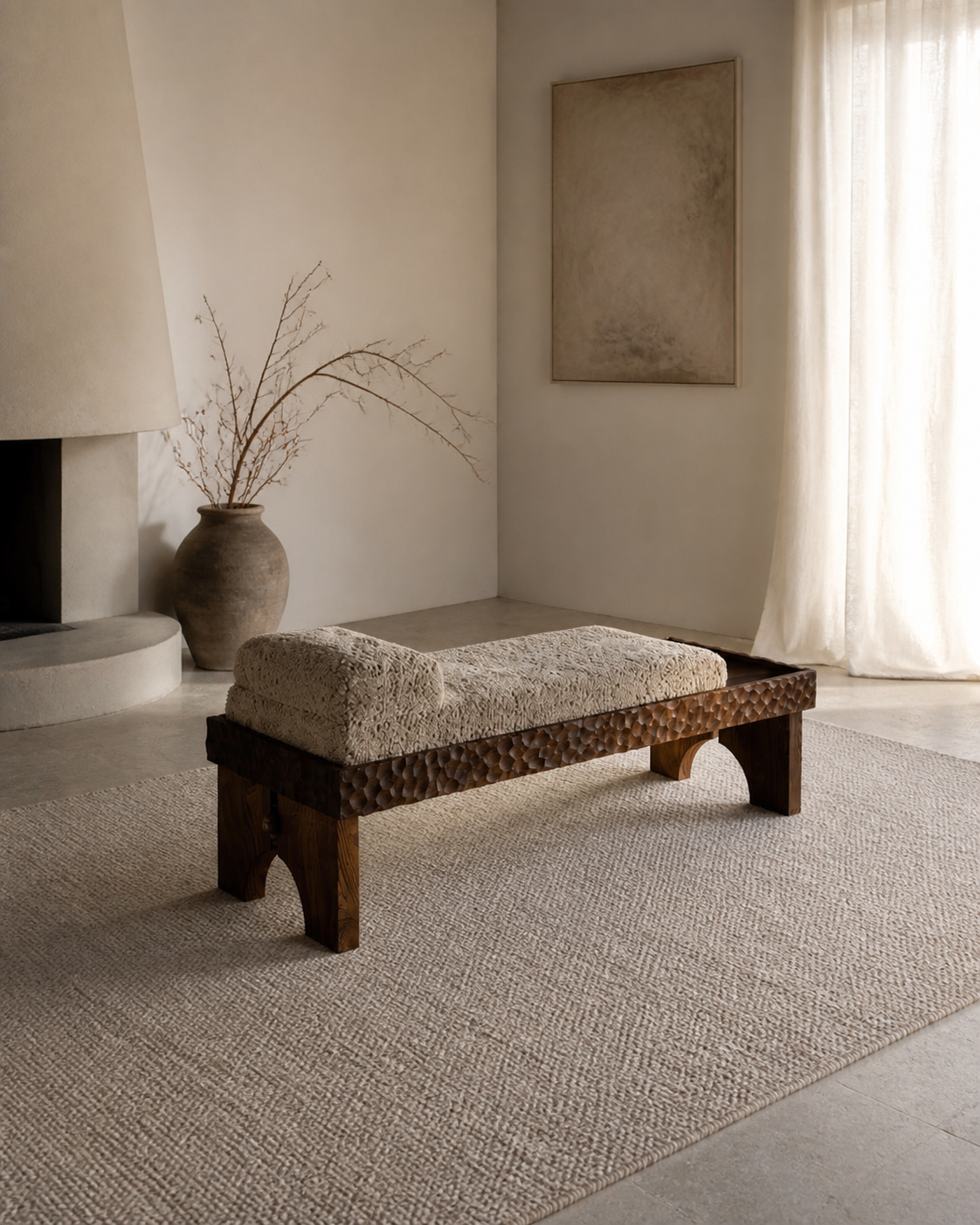 Aster Bench — lifestyle interior scene