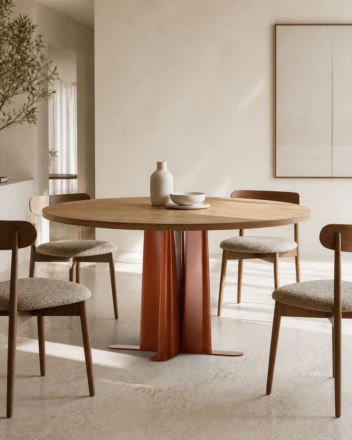 Cove Round Dining Table — styled interior scene
