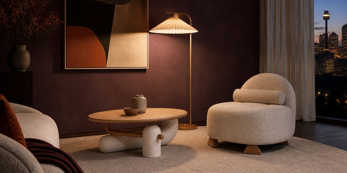 Orbit Coffee Table and Lounge Chair in the Sydney showroom