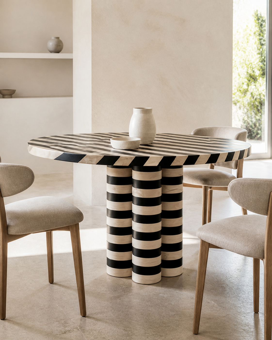 Moss Round Dining Table — styled interior scene