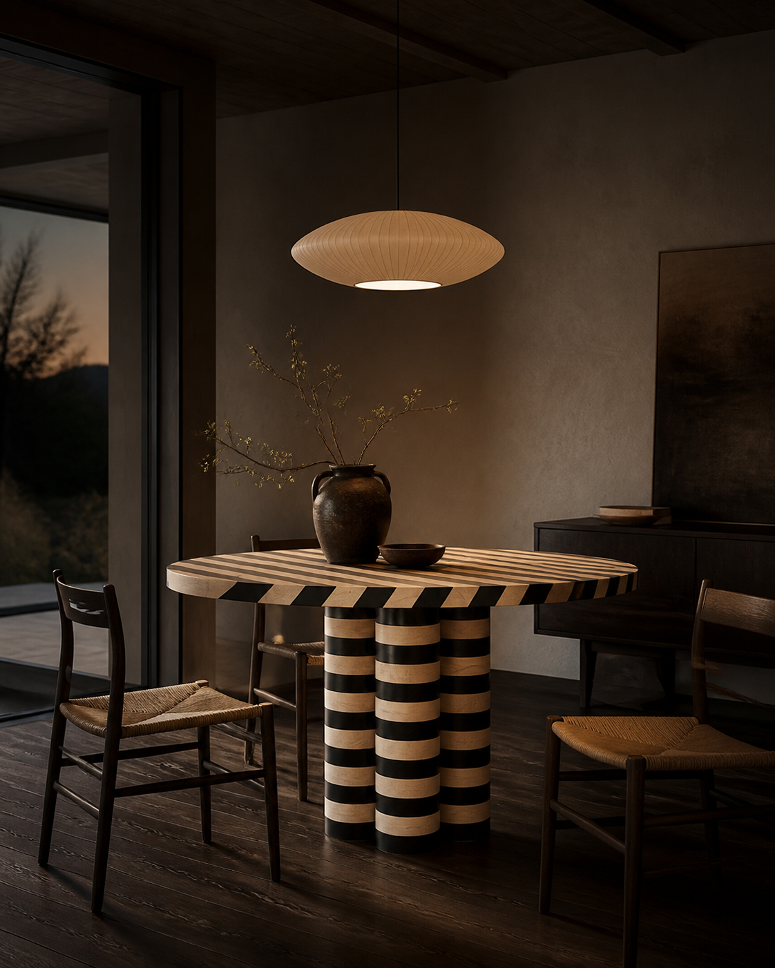 Moss Round Dining Table — lifestyle interior scene