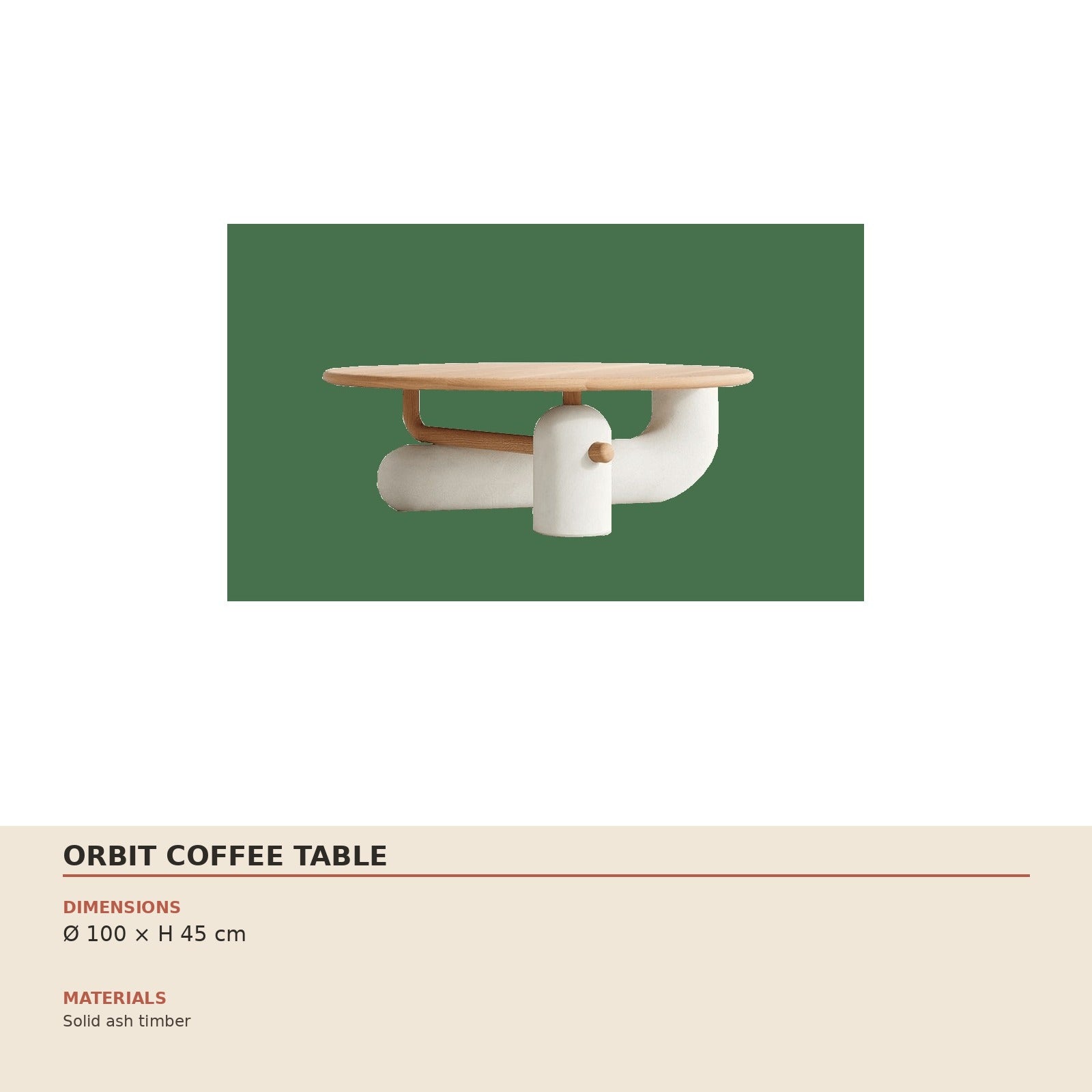 Orbit Coffee Table dimensions and material specification