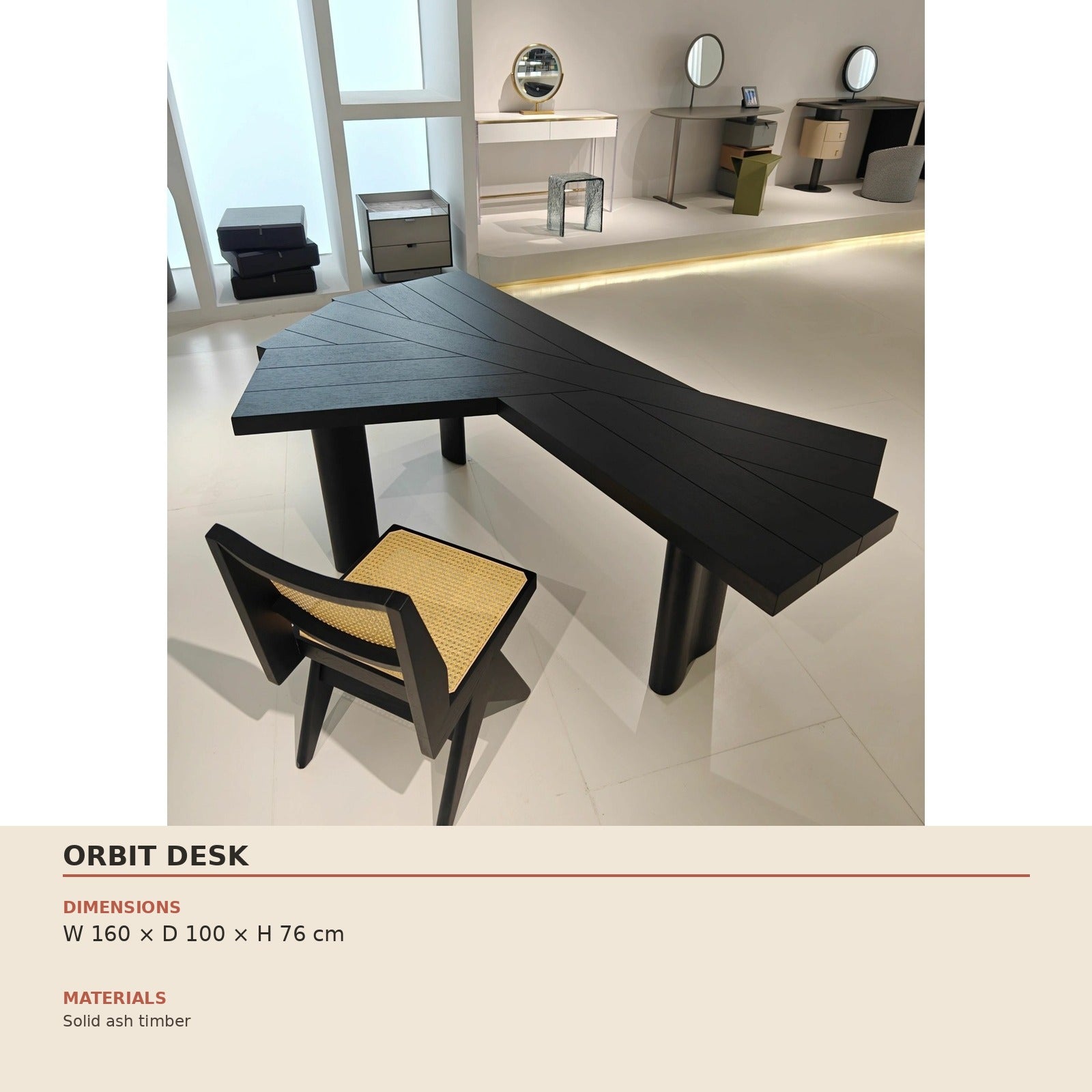 Orbit Desk dimensions and material specification