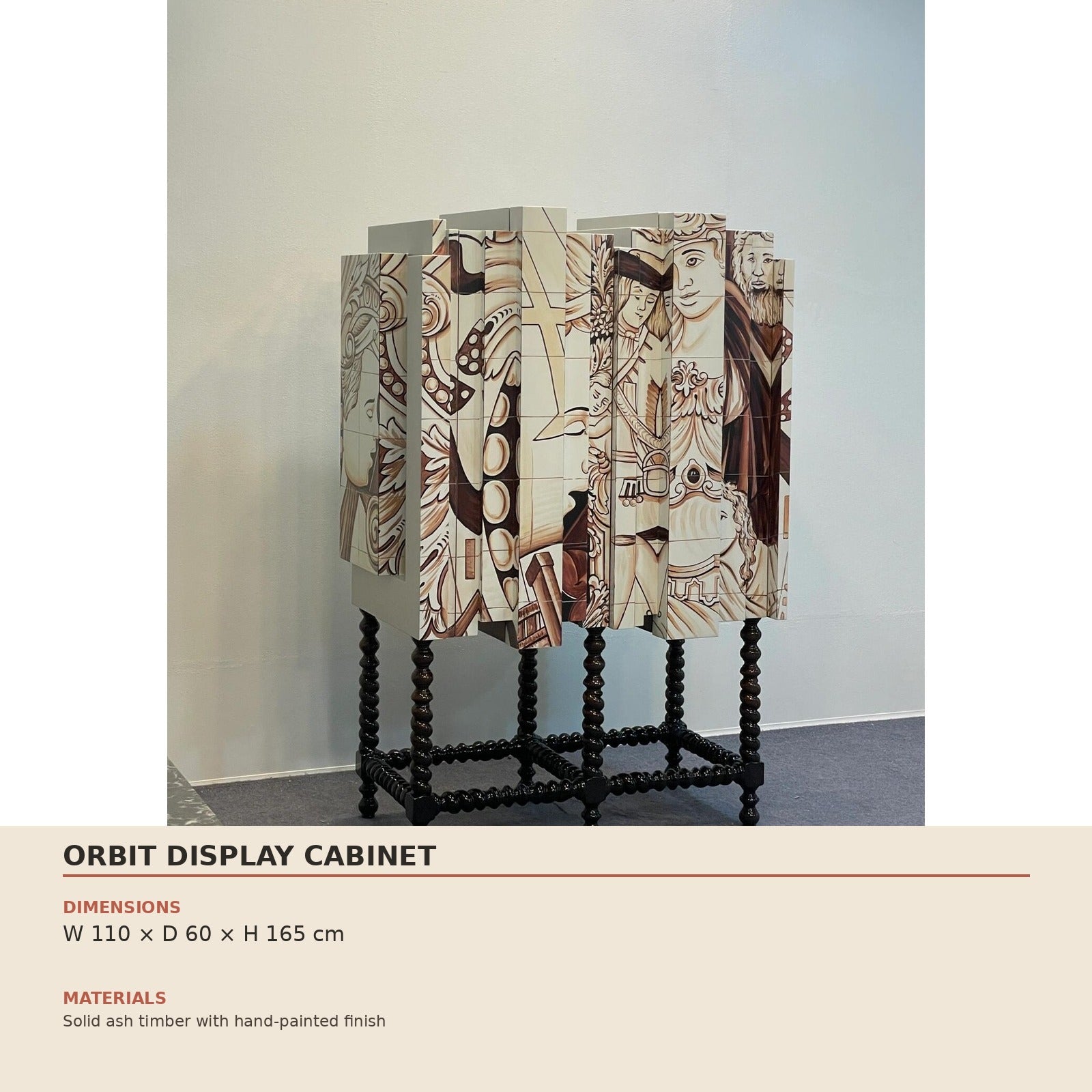 Orbit Display Cabinet dimensions and material specification