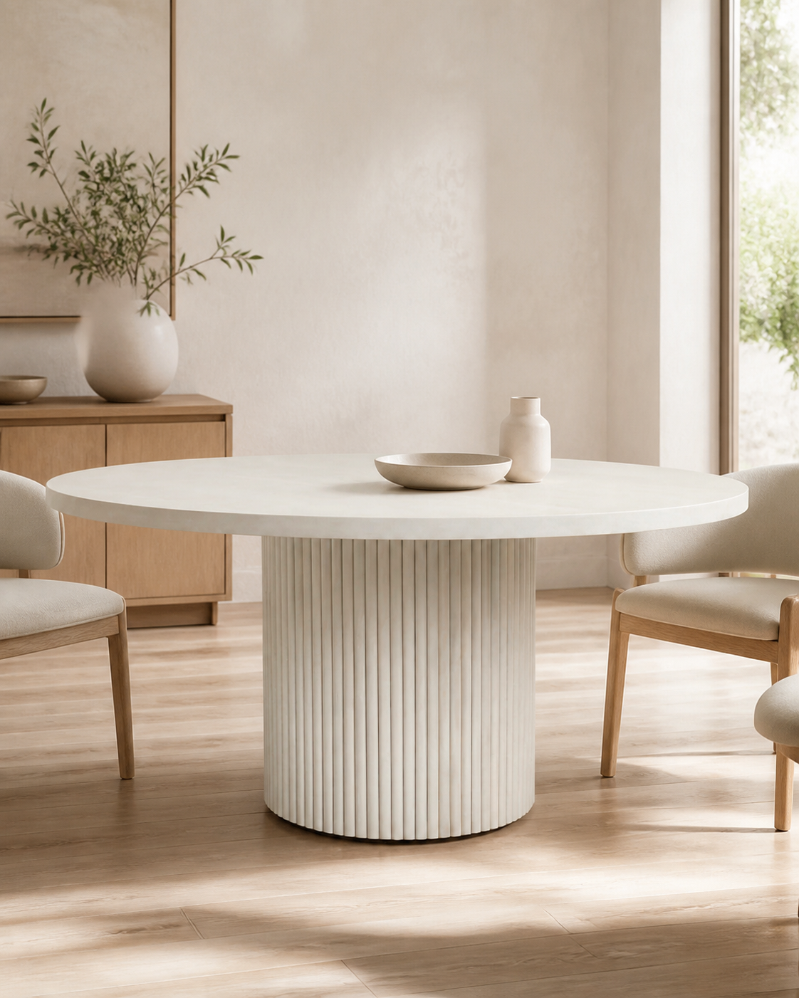Orbit Round Dining Table — styled interior scene