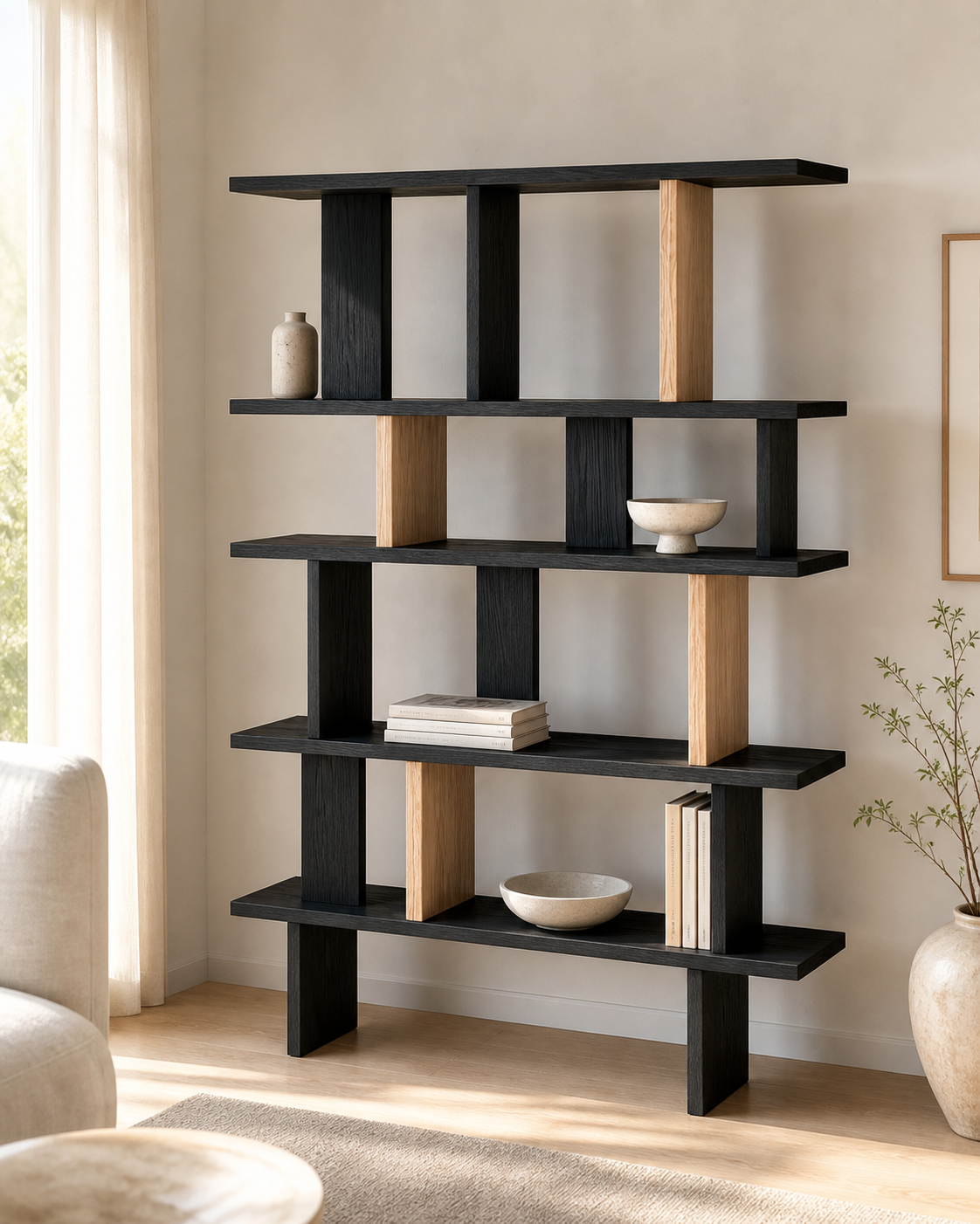 Orbit Shelving Unit — styled interior scene