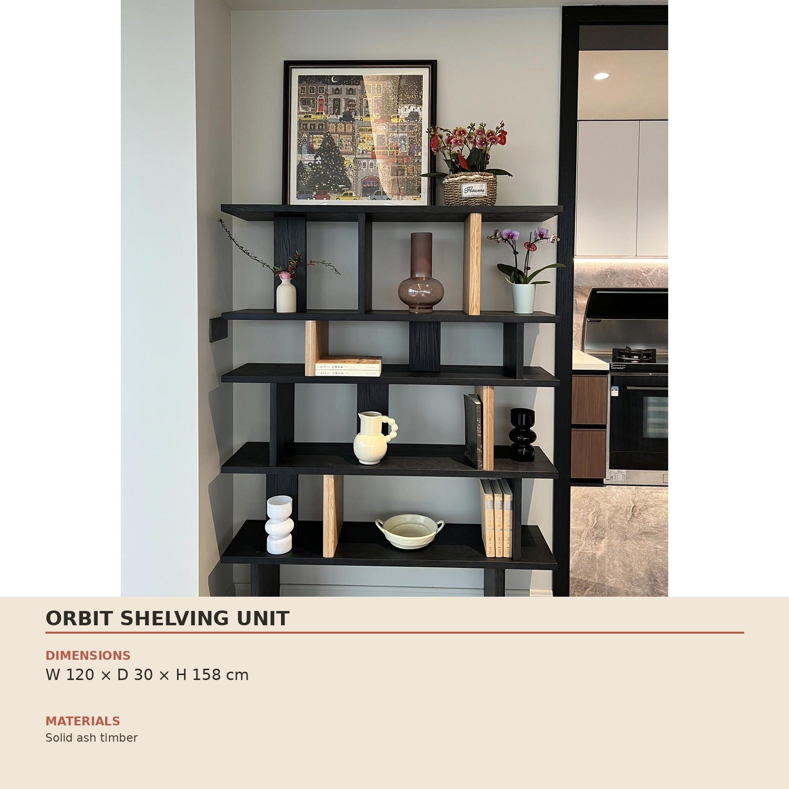 Orbit Shelving Unit dimensions and material specification