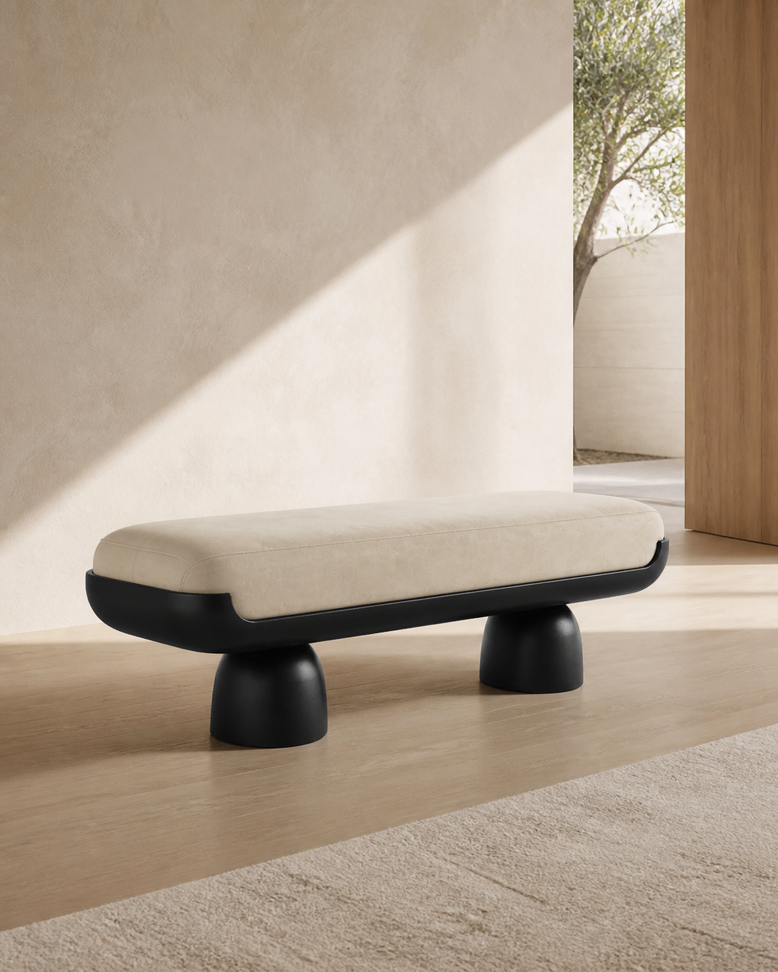Pebble Bench — styled interior scene