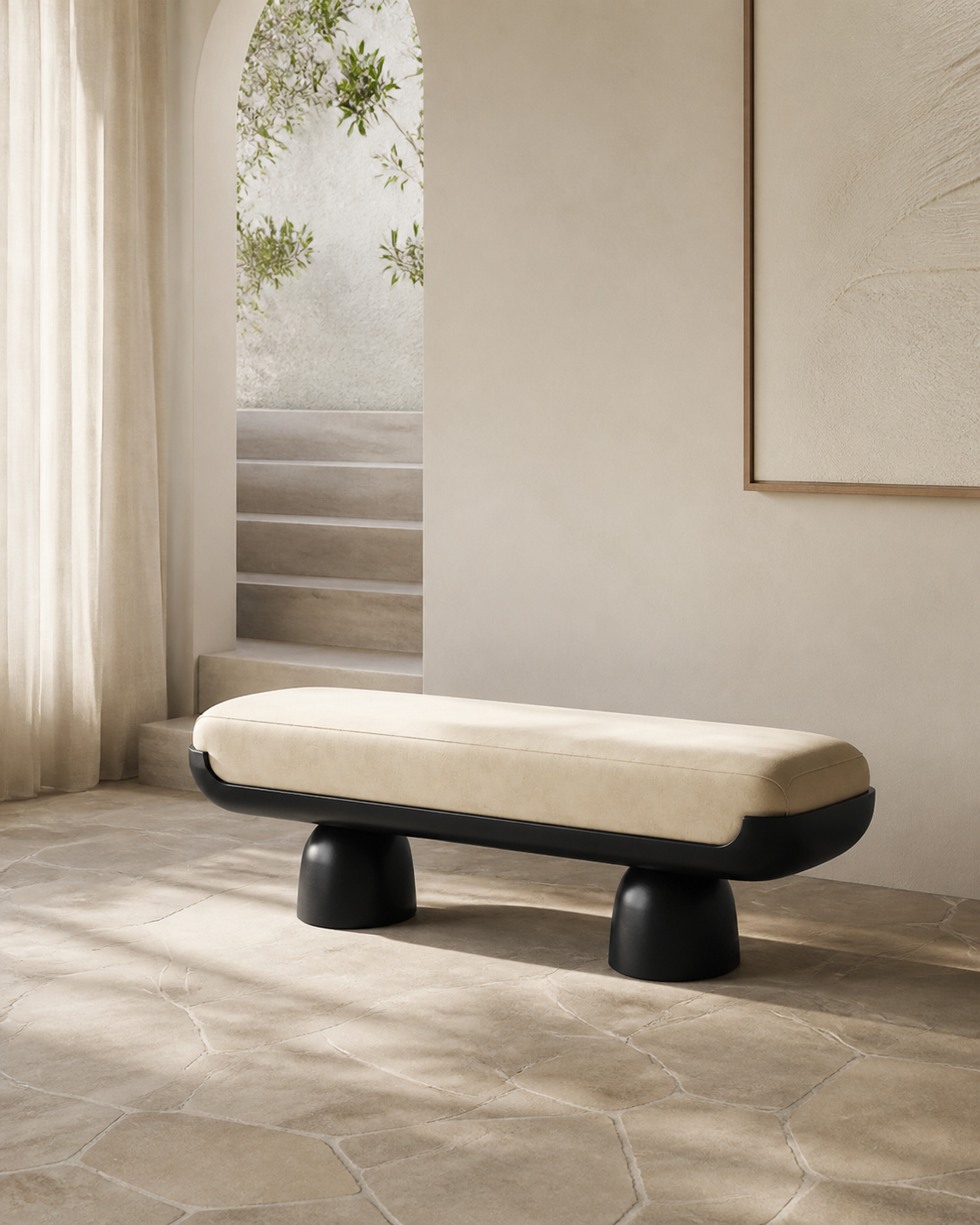 Pebble Bench — lifestyle interior scene