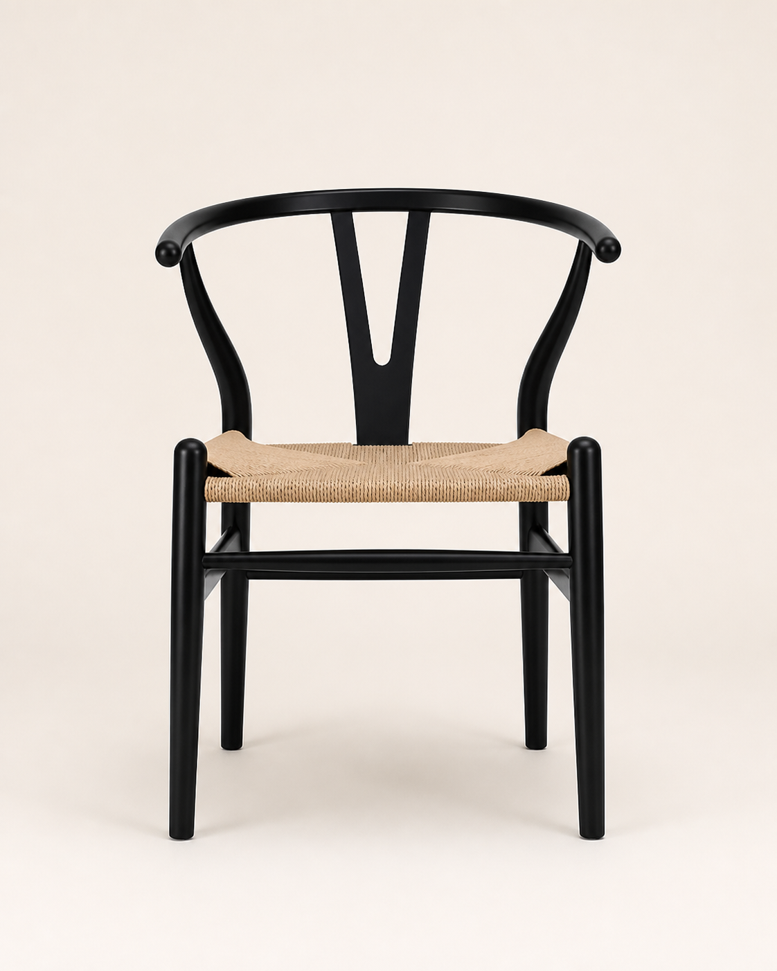Pebble Cane Chair — front view