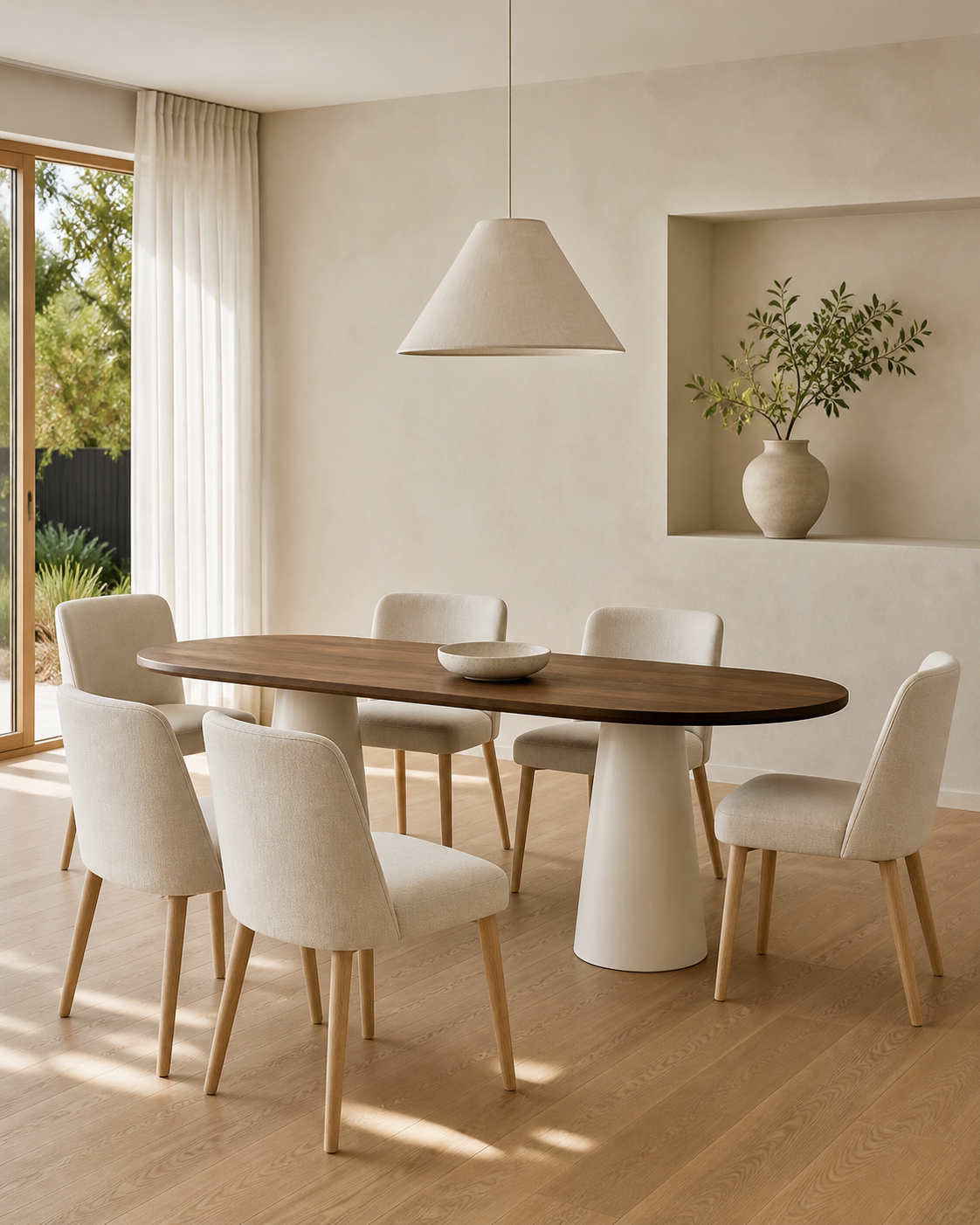 Pebble Dining Table — styled interior scene