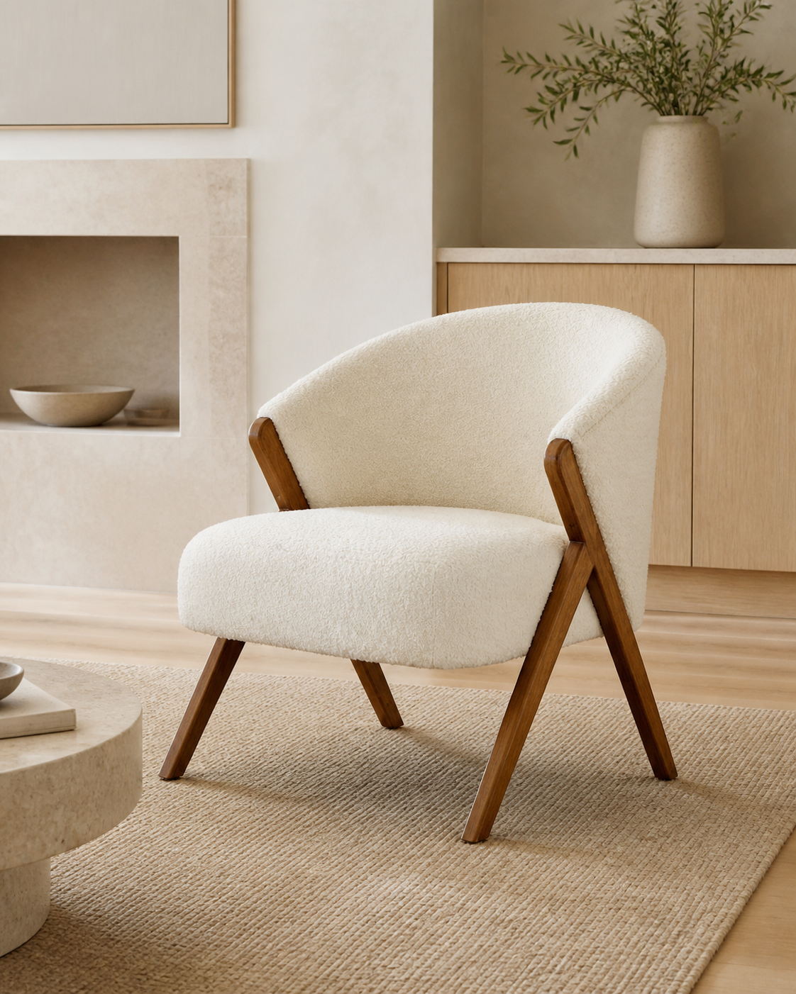Pebble Lounge Chair — styled interior scene