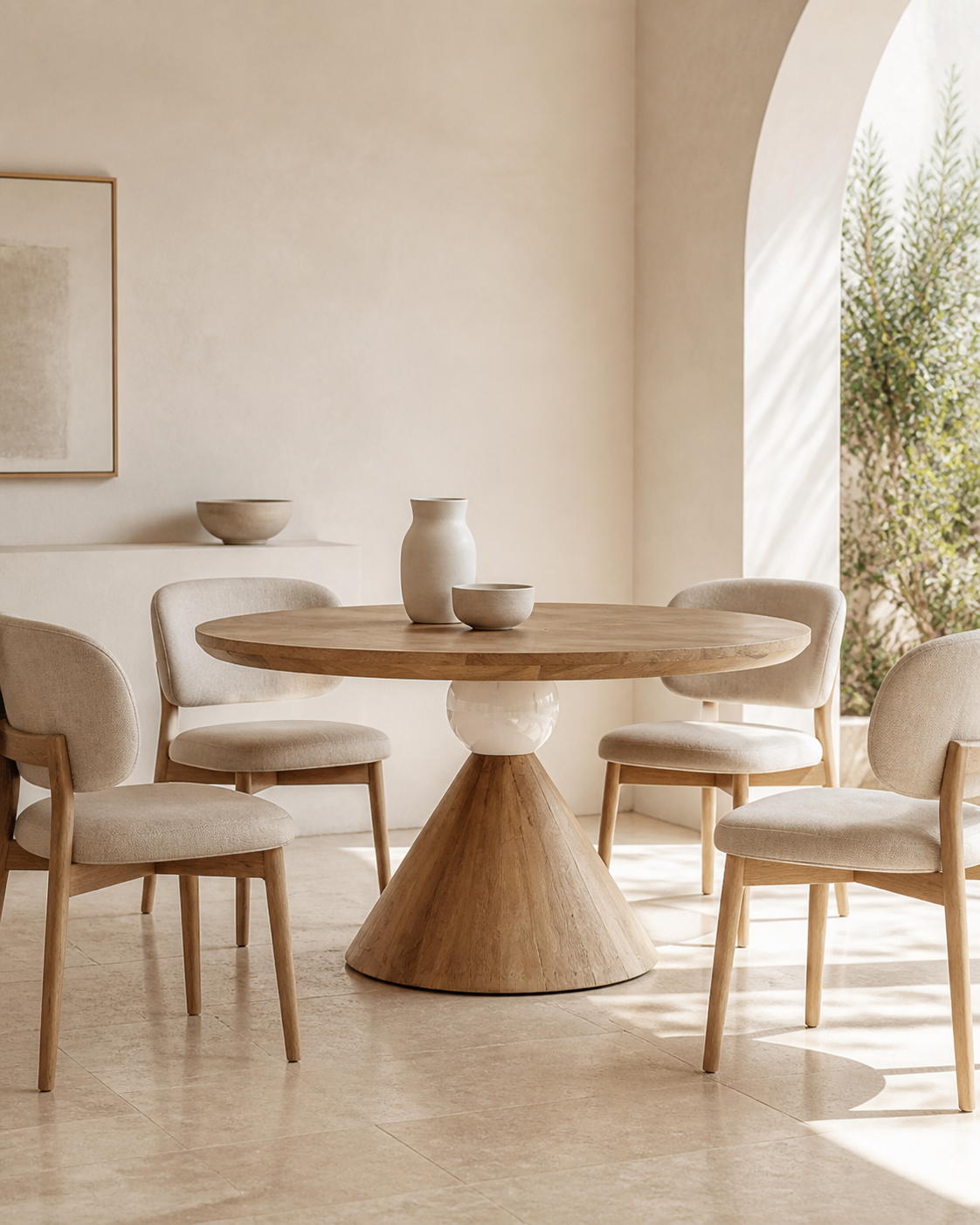 Pebble Round Dining Table — styled interior scene