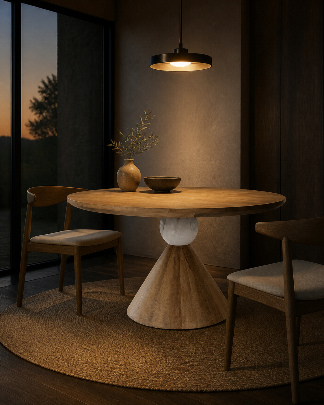 Pebble Round Dining Table — lifestyle interior scene