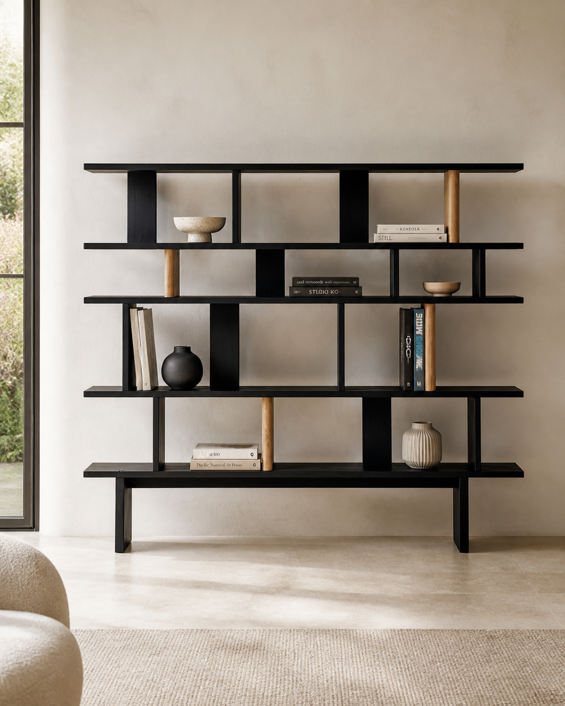 Pebble Shelving Unit — styled interior scene