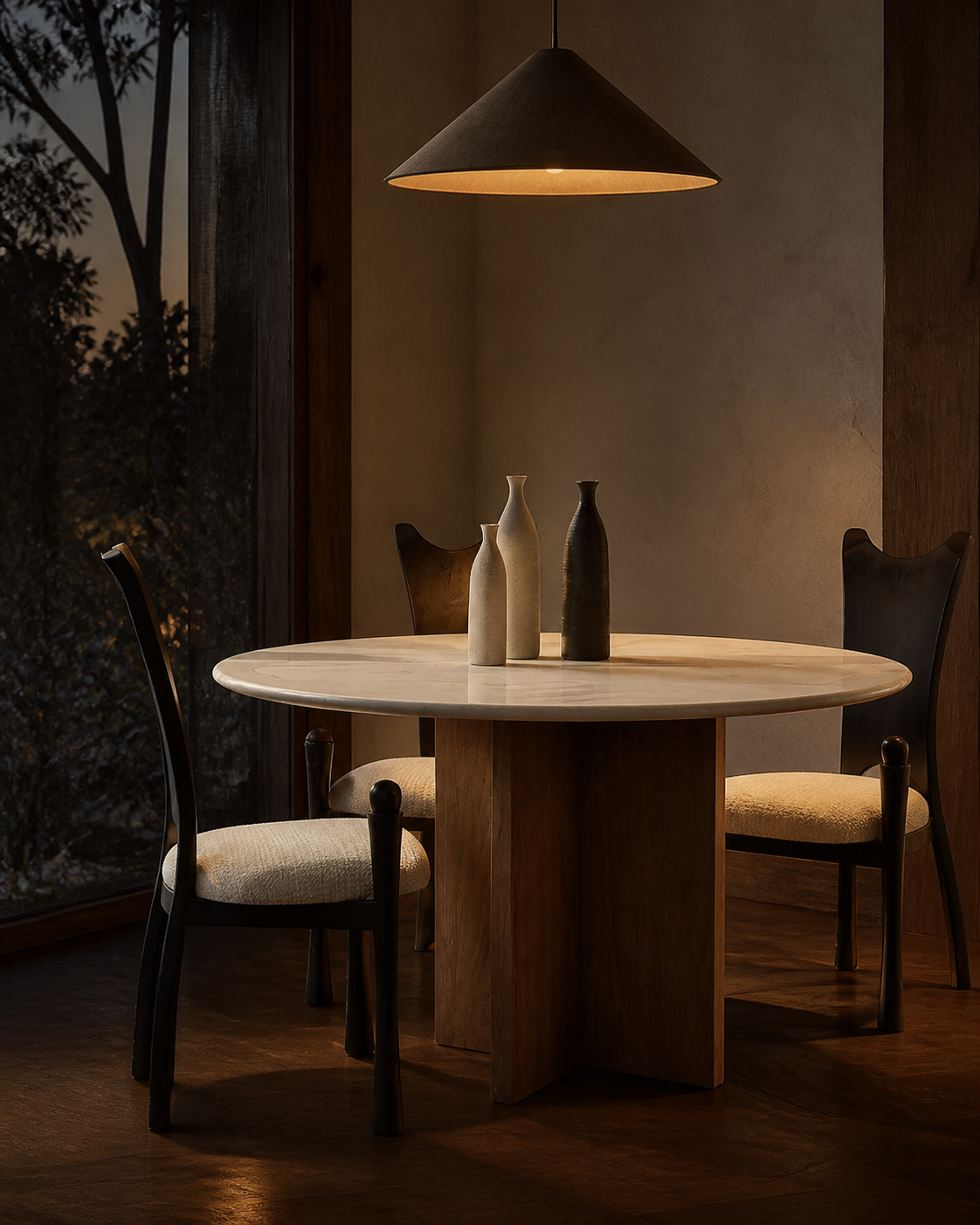 Solace Round Dining Table — lifestyle interior scene
